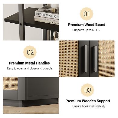 Bookshelf Metal Frame Freestanding for Bedroom Sturdy Storage Organizer