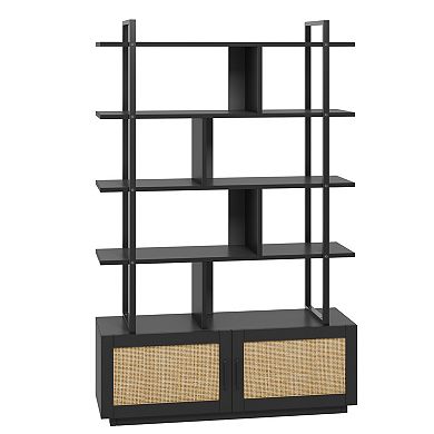 Bookshelf Metal Frame Freestanding for Bedroom Sturdy Storage Organizer