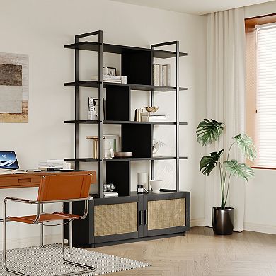 Bookshelf Metal Frame Freestanding for Bedroom Sturdy Storage Organizer