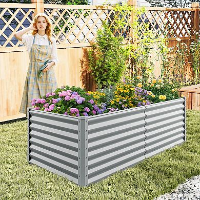 Metal Raised Garden Bed 6 x 3 x 2 Ft Open Bottom Planter Box