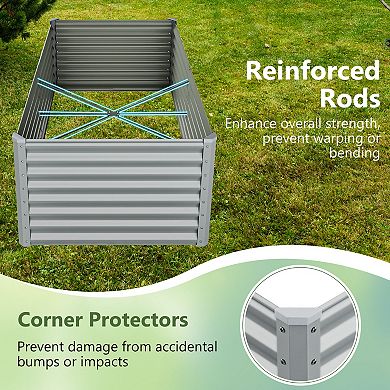 Metal Raised Garden Bed 6 x 3 x 2 Ft Open Bottom Planter Box