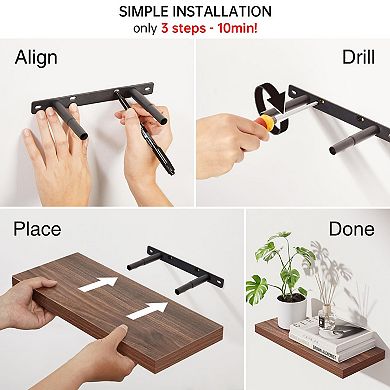 Rustic Wood Wall Mounted Storage Shelf