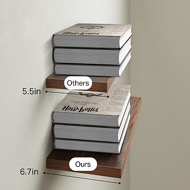 Rustic Wood Wall Mounted Storage Shelf