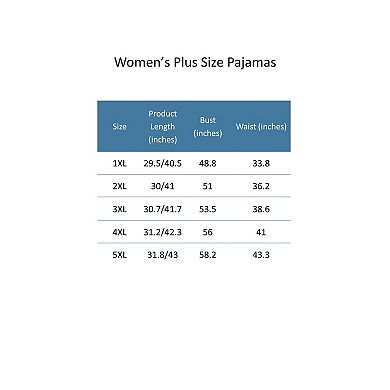 CTM Women's Plus Size Satin Leopard Print Pajama Set