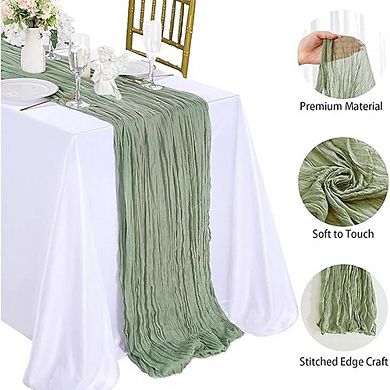 Cheesecloth Table Runner, Soft Gauze Fabric, Decorative for Wedding & Party