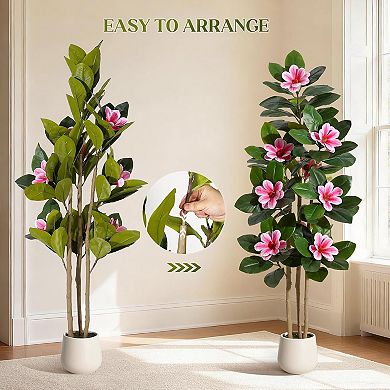 60" Faux Rubber Tree with Real Touch Leaves