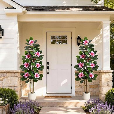 60" Faux Rubber Tree with Real Touch Leaves