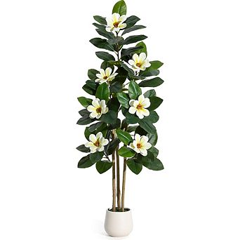 60" Faux Rubber Tree with Real Touch Leaves