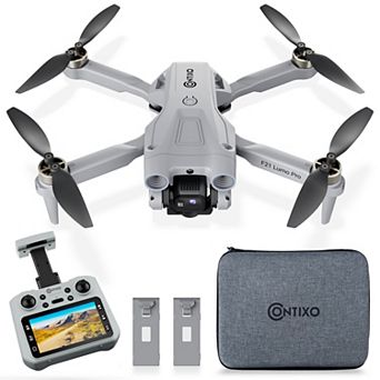 Contixo F21 Pro Foldable Drone, 4.3" Screen Remote, Obstacle Avoidance, Brushless, 2 Batteries