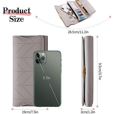 RFID Blocking Trifold Wallet for Women - PU Leather Card Holder Clutch for Daily & Travel