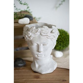 Greek Style Cement Head Planter Indoor Outdoor
