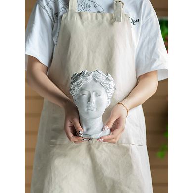 Greek Style Cement Head Planter Indoor Outdoor