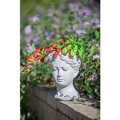 Greek Style Cement Head Planter Indoor Outdoor