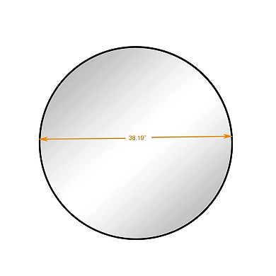 Round Wall Mirror with Metal Frame, Bedroom, Bathroom, or Living Room