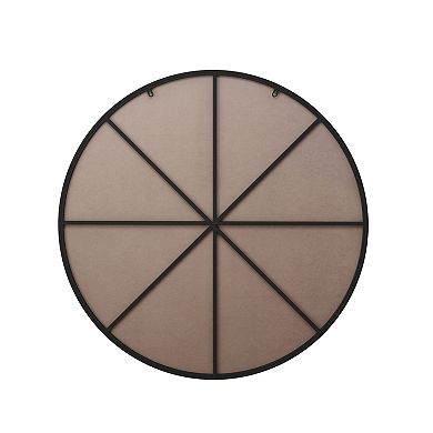 Round Wall Mirror with Metal Frame, Bedroom, Bathroom, or Living Room