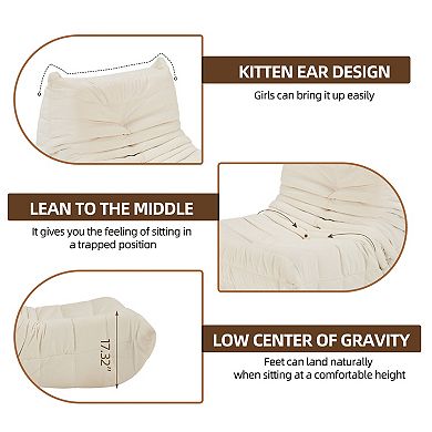 KWPZQEB Caterpillar-Shaped Bean Bag Chair for Home, Apartment, Living Room