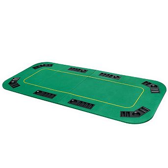 Foldable Poker Table Top 79 x 36 Inch 8 Player Game Table With Cup Holders