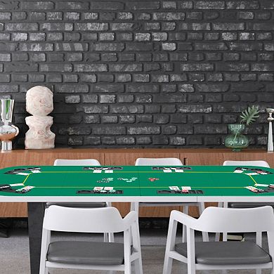 Foldable Poker Table Top 79 x 36 Inch 8 Player Game Table With Cup Holders