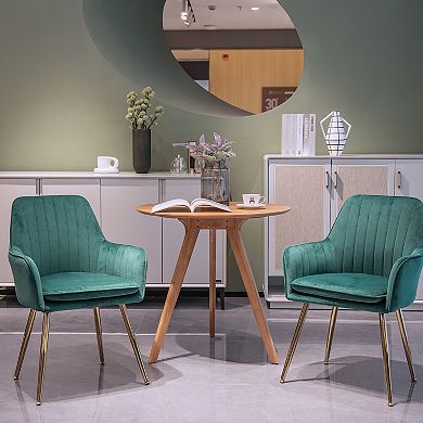 KWPZQEB Modern Dining Chair Set of 2, Comfy Upholstered Chair with Armrest for Dining Room