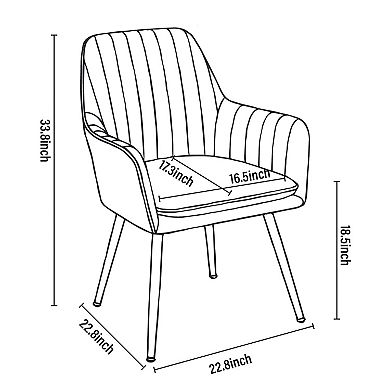 KWPZQEB Modern Dining Chair Set of 2, Comfy Upholstered Chair with Armrest for Dining Room