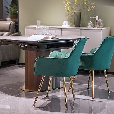 KWPZQEB Modern Dining Chair Set of 2, Comfy Upholstered Chair with Armrest for Dining Room