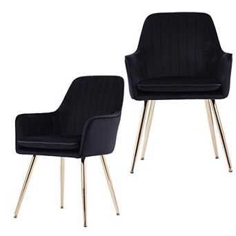 KWPZQEB Modern Dining Chair Set of 2, Comfy Upholstered Chair with Armrest for Dining Room