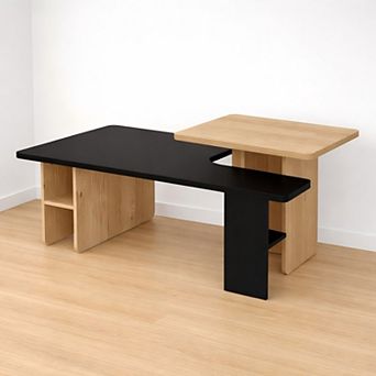 Heybly 47'' Rectangular Nesting Coffee Table Set, Sofa Table, 2 pc Layered Tables