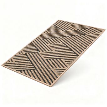 Door Mat Indoor Outdoor 24"x35" Low-Profile Non-Slip Dirt Resistant Absorbent Washable Brown