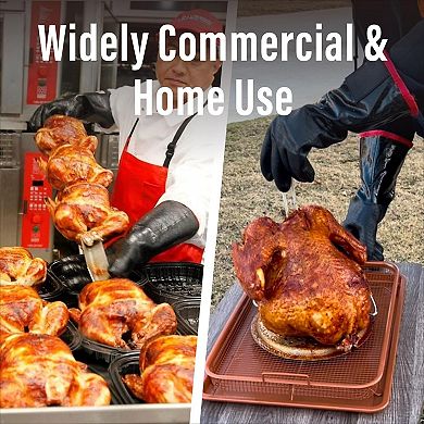 Heat Resistant BBQ Gloves 17" XL, Waterproof Oil Proof for Grilling Smoking