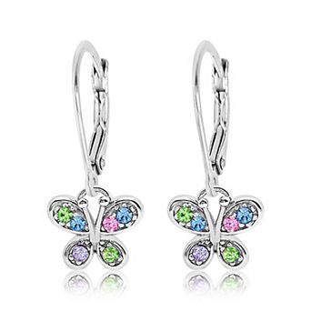 Kids Butterfly Earrings for Girls Hypoallergenic Kids Earrings with Sterling Silver Leverbacks