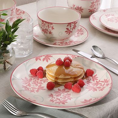 Gibson Home Admiral Hall 12 Piece Matte Stoneware Pates and Bowls Durable Everyday Dinnerware Set