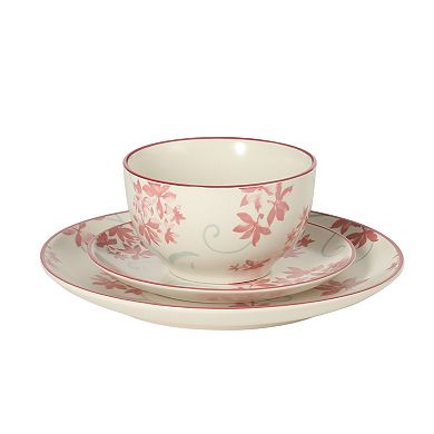 Gibson Home Admiral Hall 12 Piece Matte Stoneware Pates and Bowls Durable Everyday Dinnerware Set