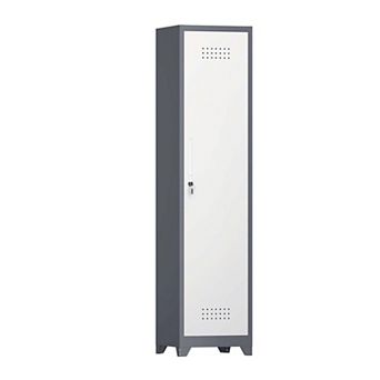 65" Narrow Broom Metal Cleaning Storage Cabinet With Hooks