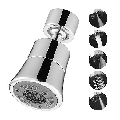 5-Mode Rotating Faucet Aerator with 360° Swivel for Kitchen and Bathroom Sinks
