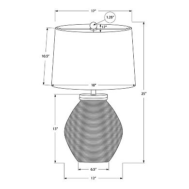 Lighting Table Lamp Black Concrete Ivory Cream Shade Contemporary