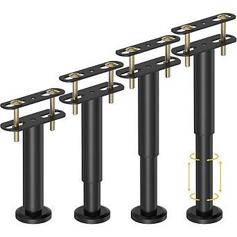 Great Ambitions Adjustable Bed Legs 7.08-12.6", Heavy Duty Metal Support for Frame/Center Slat,4 Pcs