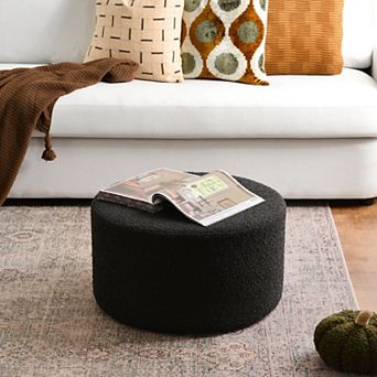 Modern Round Upholstered Ottoman