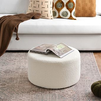 Modern Round Upholstered Ottoman