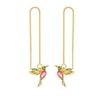 Fashion Jewelry New Unique Little Bird Drop Long Hanging Hummingbird Earrings For Women