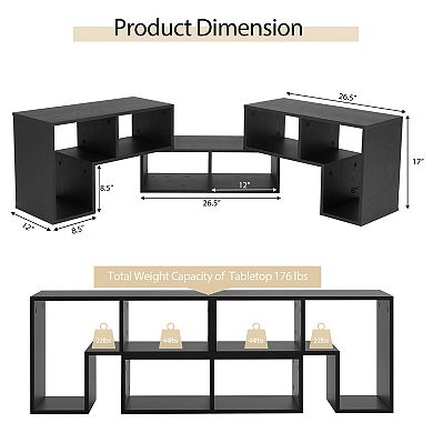 Adjustable Tv Stand With Shelves for Tvs Up to 65 Inch