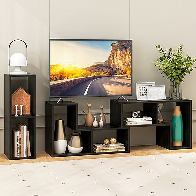 Adjustable Tv Stand With Shelves for Tvs Up to 65 Inch