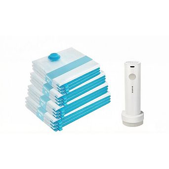 Great Ambitions 12-Pack Vacuum Storage Bags with Electric Pump, Travel & Clothing Space Saver