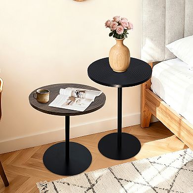 KWPZQEB Small Round Side Table Set of 2 for Small Space