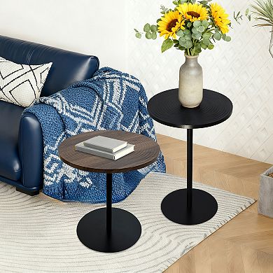 KWPZQEB Small Round Side Table Set of 2 for Small Space