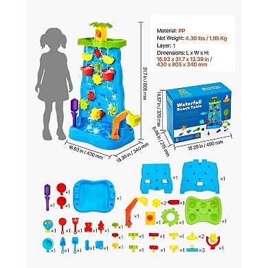 Sand and Water Play Table for Kid's Ages 3+ with Motor Skill Activities