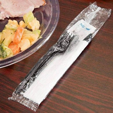 Disposable Cutlery Kits with Napkin Salt Pepper for Grab-and-Go Meals