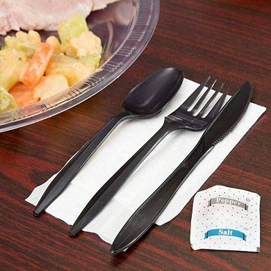 Disposable Cutlery Kits with Napkin Salt Pepper for Grab-and-Go Meals