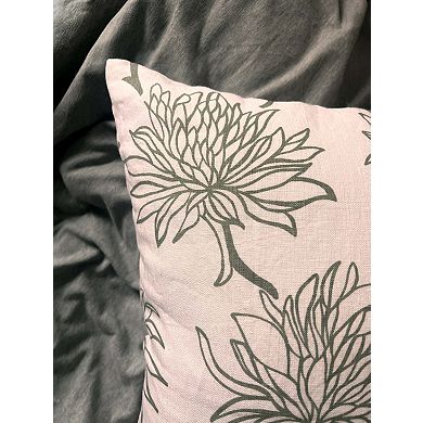 Dahlia Pure Linen Throw Pillow Cover