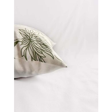 Dahlia Pure Linen Throw Pillow Cover