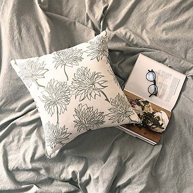 Dahlia Pure Linen Throw Pillow Cover